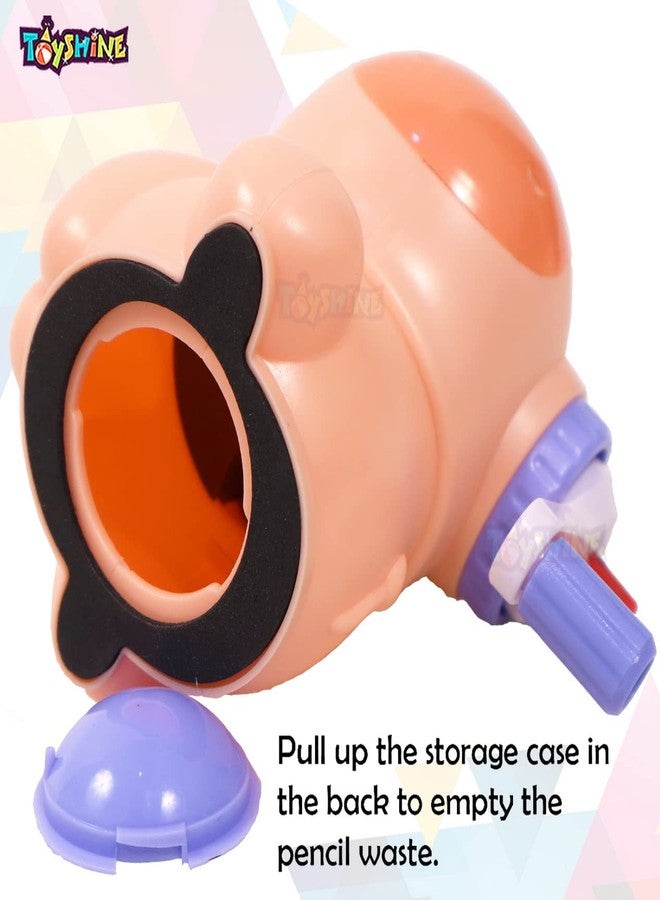 توي شاين مبراة أقلام رصاص يدوية لطيفة من توي شاين للأطفال والفنانين، مبراة أقلام رصاص يدوية محمولة - ديناصور، وردي - Image 3